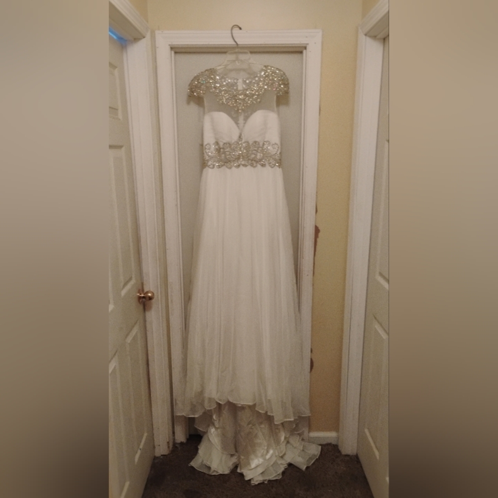 Rachel Allan White and Silver Bridal Gown